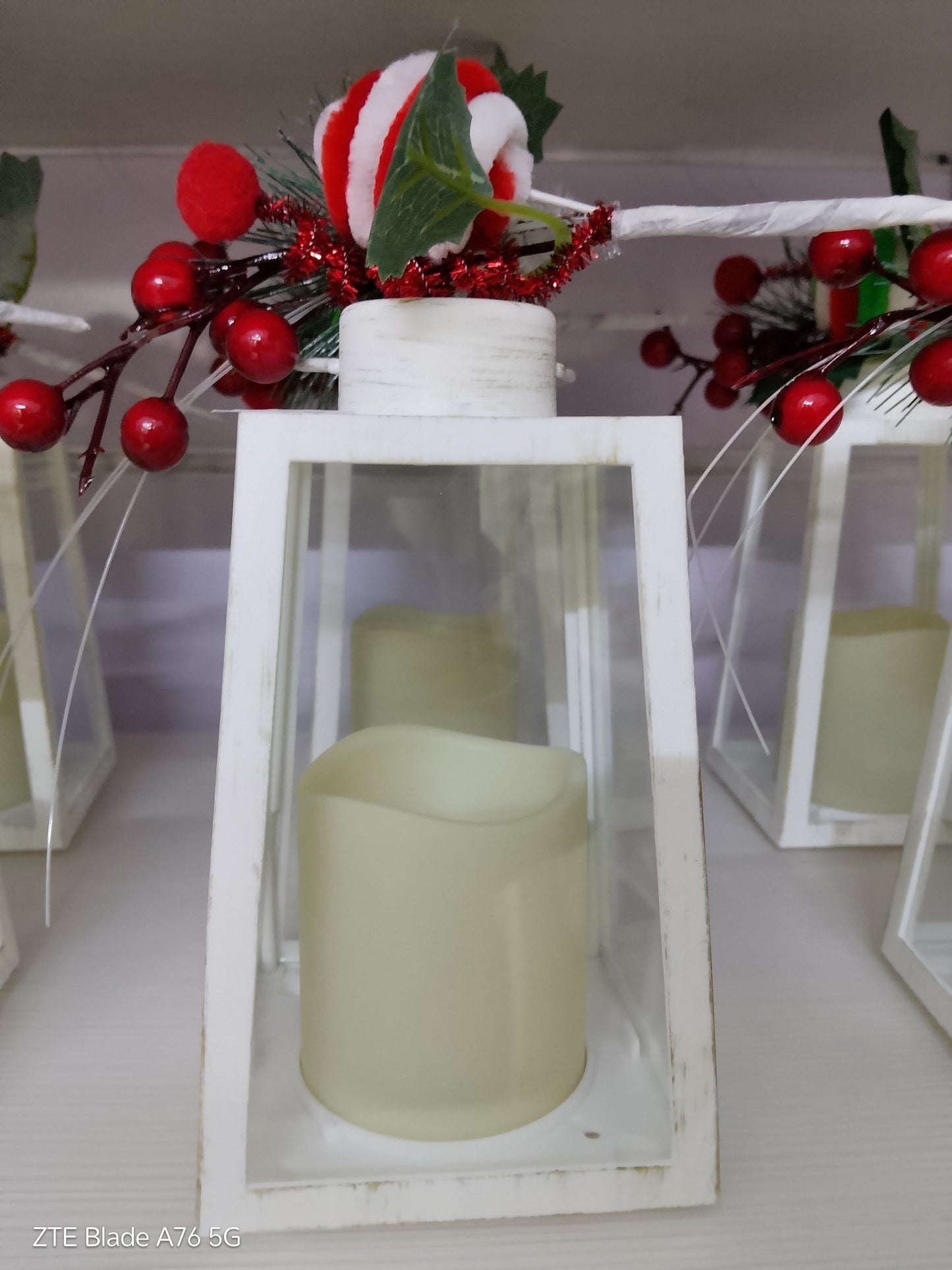 Lanterna Bianca con Candela LED