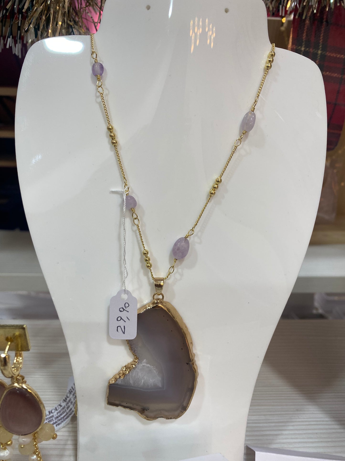 Collana con Pendente in Pietra Naturale