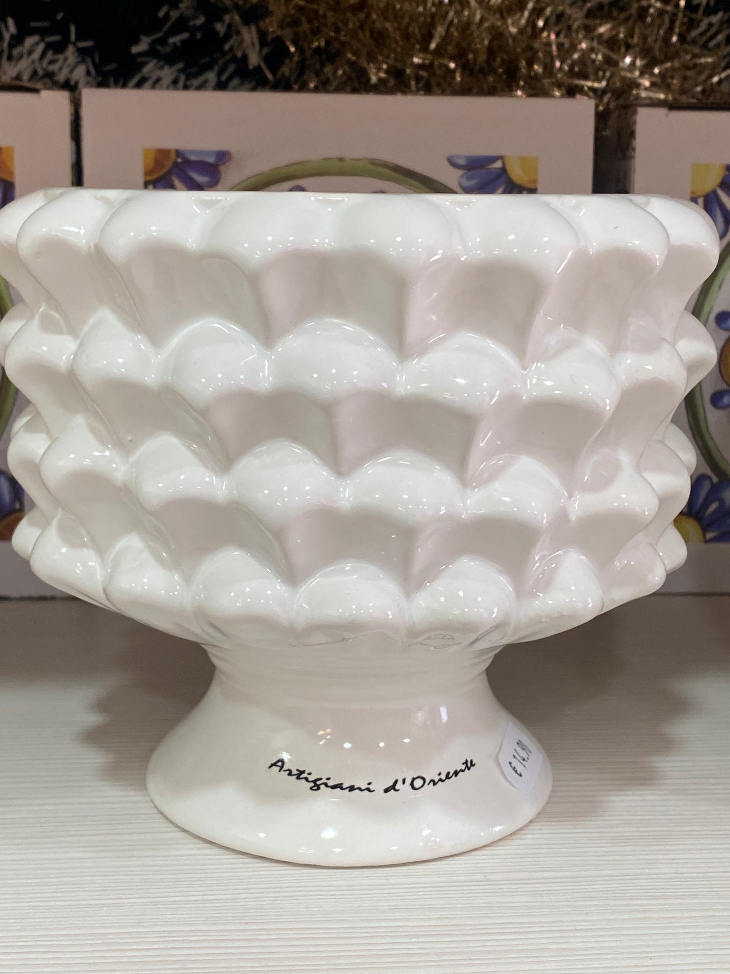Vaso Pigna Siciliano "Artigiani d'Oriente" - Simbolo di Prosperità e Buon Augurio 🏡