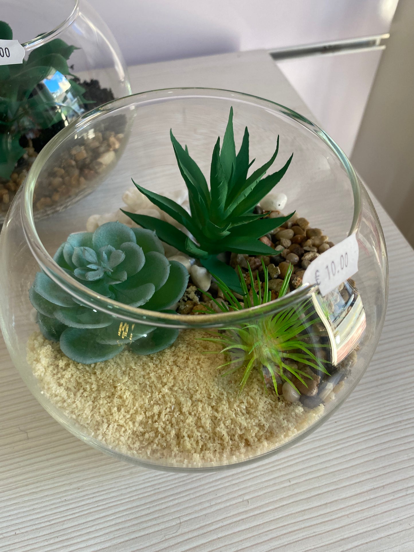 Vaso in vetro con Piante Grasse Finte 🌿