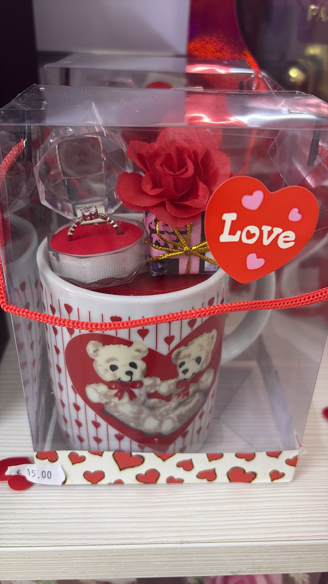 Set Regalo San Valentino: Tazza Orsetti, Anello e Rosa