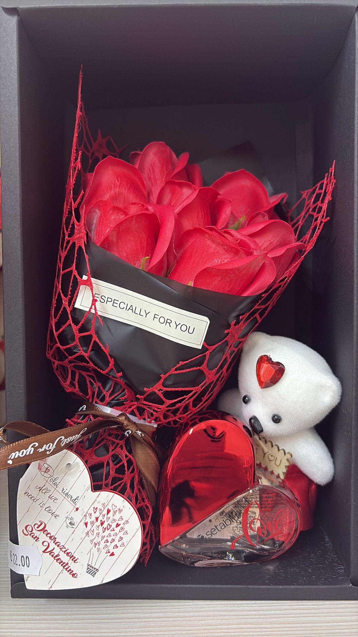 Set Regalo Romantico "Premium Box" con Rose e Profumo