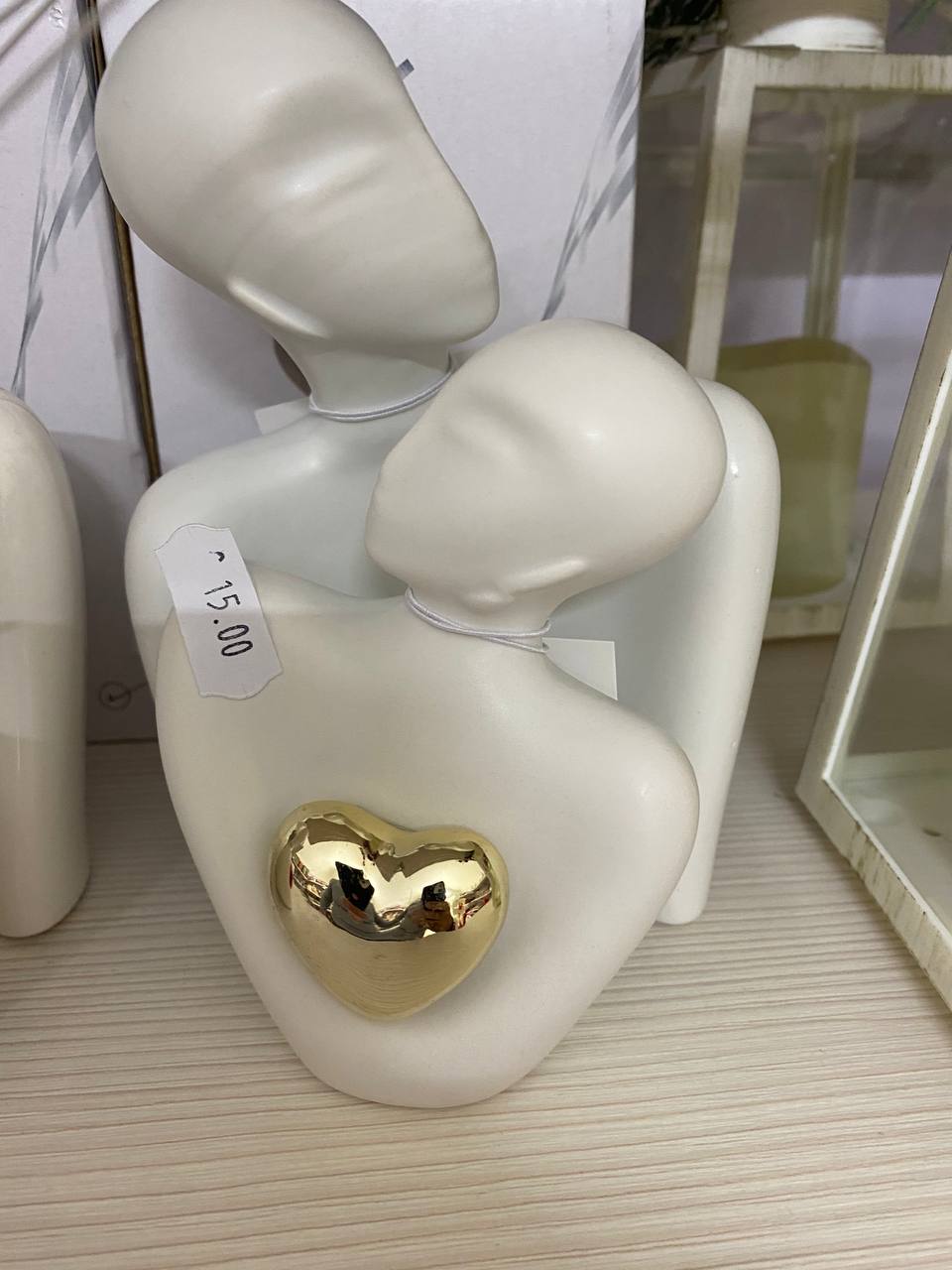 Statuina Coppia "Abbraccio e Cuore"