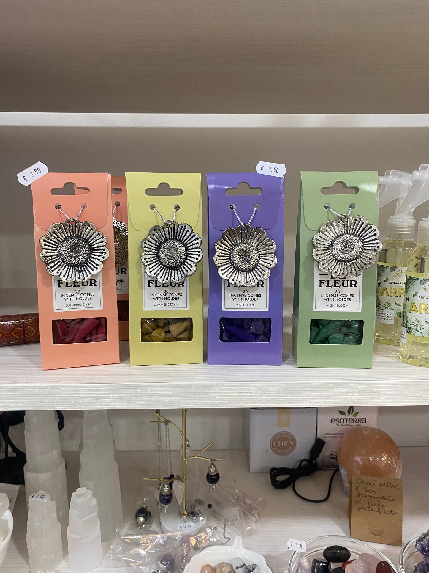 Coni d'Incenso "Fleur" con Porta-Incenso Decorativo