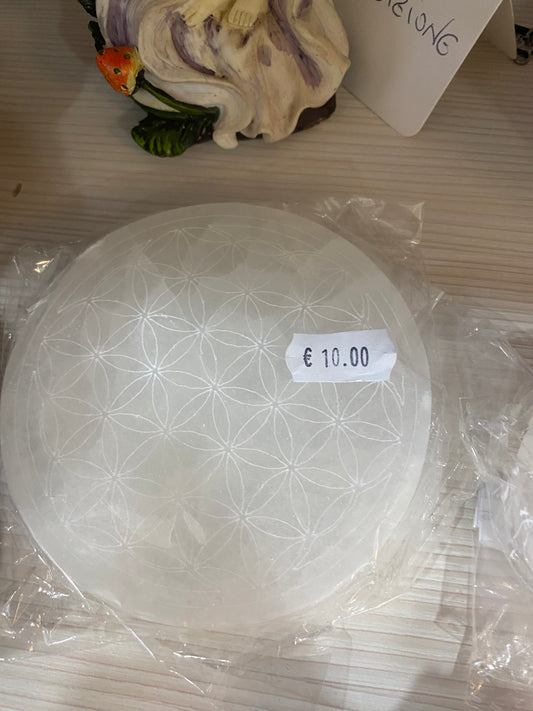 Piastra di Selenite Incisa - Fiore della Vita