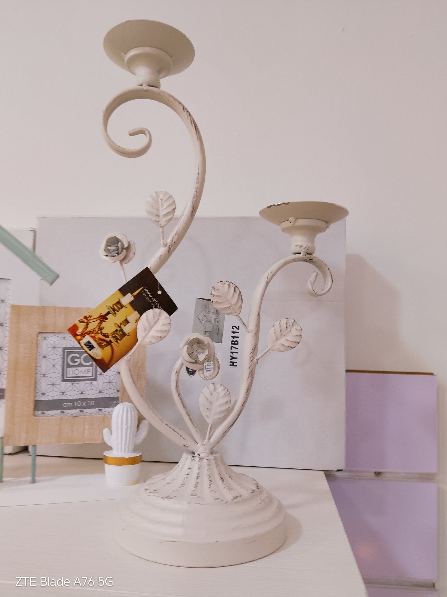 Candeliere a Doppia Fiamma Shabby Chic - Eleganza Vintage 💐