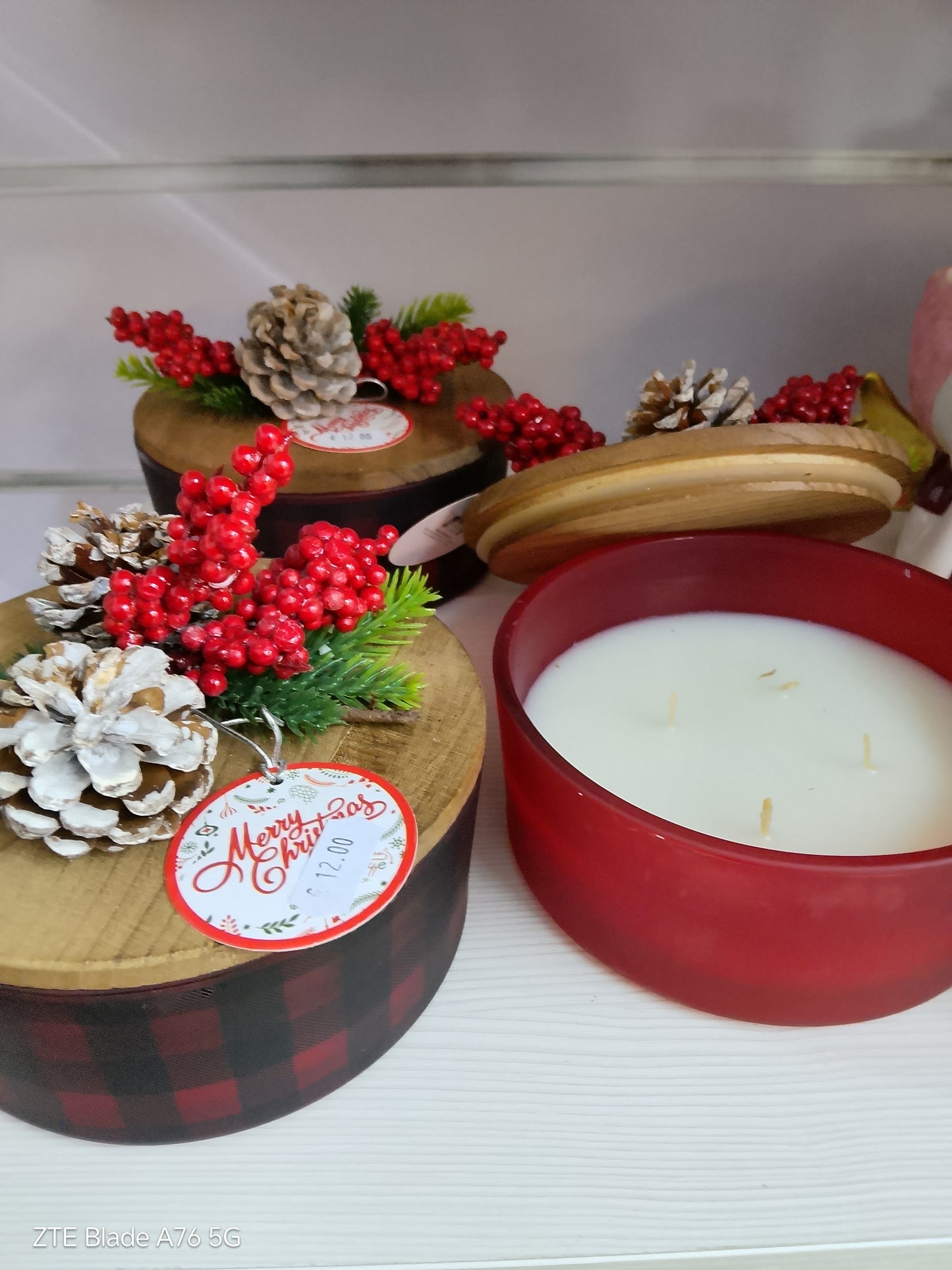 Candela Profumata Natalizia con Coperchio Decorato