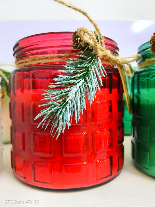 Candela Profumata in Barattolo Festivo