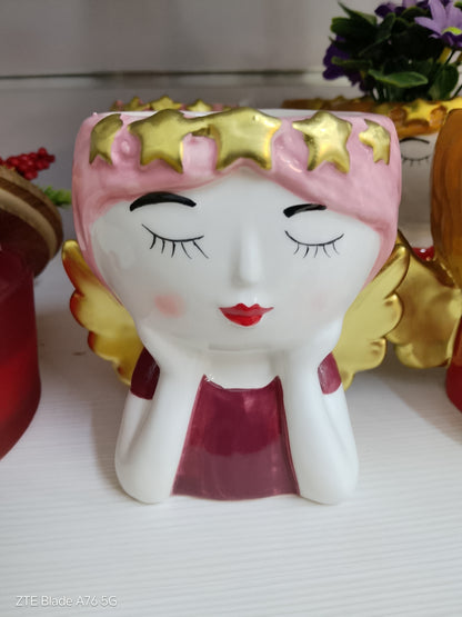 Vaso Decorativo in Ceramica "Angelo Sognante"