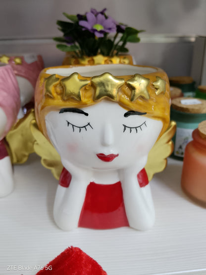 Vaso Decorativo in Ceramica "Angelo Sognante"