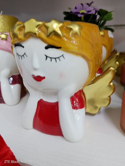 Vaso Decorativo in Ceramica "Angelo Sognante"