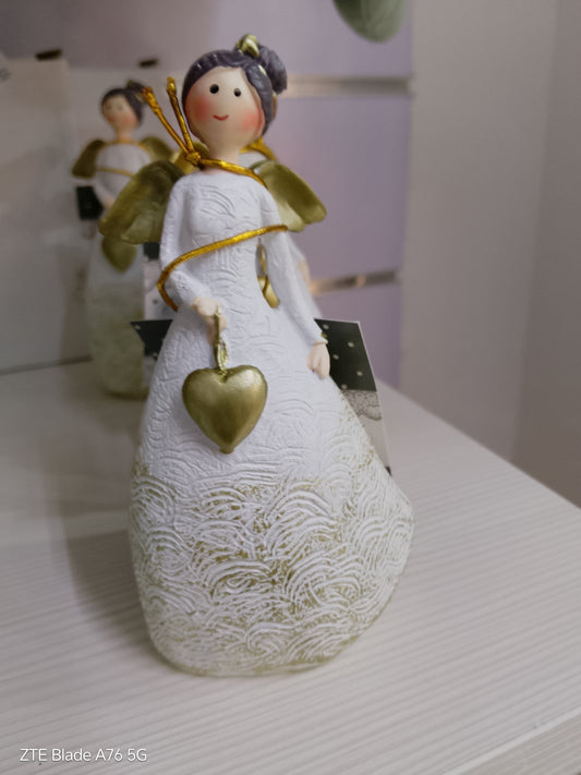 Statuina Angelo "Cuore Dorato" - Eleganza Natalizia