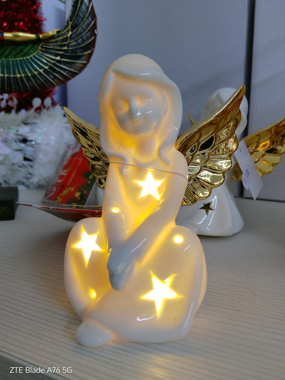 Statuina Luminosa Angelo "Stelle Scintillanti"