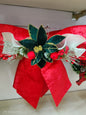 Fiocco Natalizio Gigante "Velluto Rosso e Poinsettia"