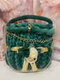 Borsa "Marshmallow" Verde Smeraldo e oro - Eleganza e Morbidezza