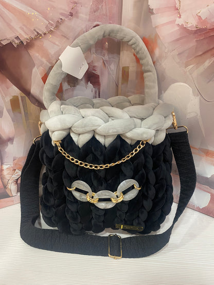 Borsa  "Marshmallow" Bicolor Nera e grigia