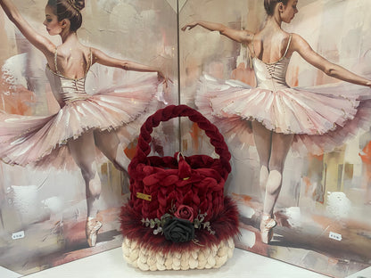 Borsa "Marshmallow" Borgogna e beige- Eleganza e Morbidezza