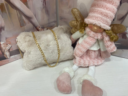 Borsa/Clutch "Midnight Glamour" in Ecopelliccia con Catena Dorata