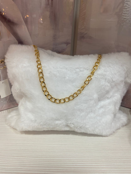 Borsa/Clutch "Midnight Glamour" in Ecopelliccia con Catena Dorata