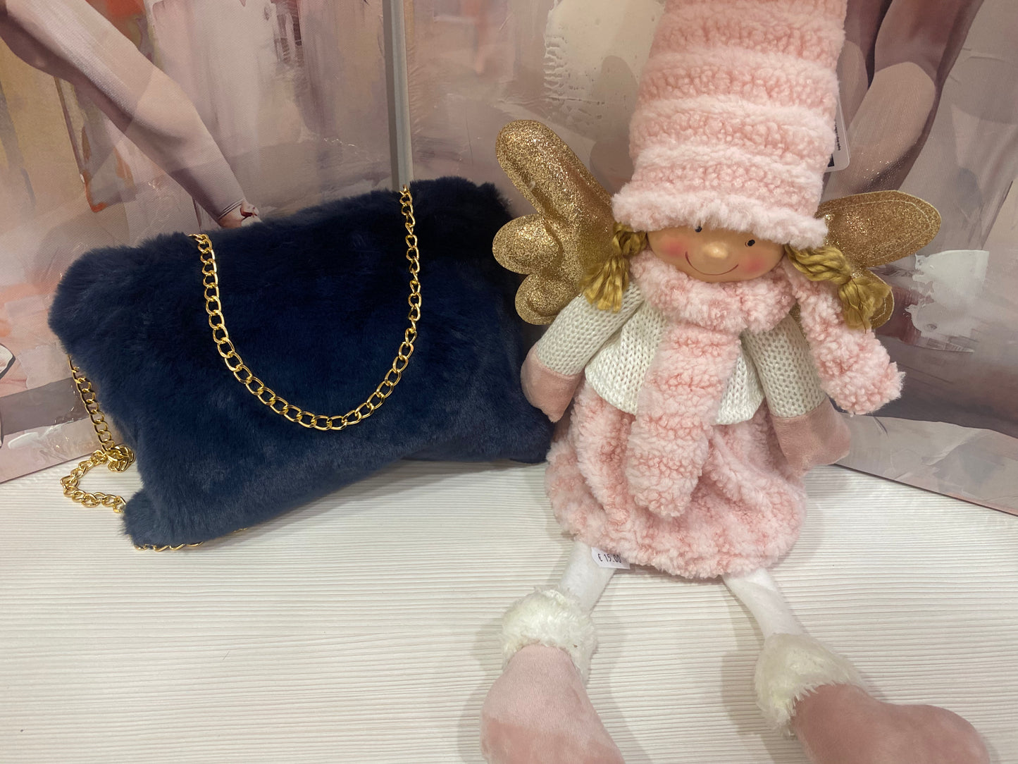 Borsa/Clutch "Midnight Glamour" in Ecopelliccia con Catena Dorata