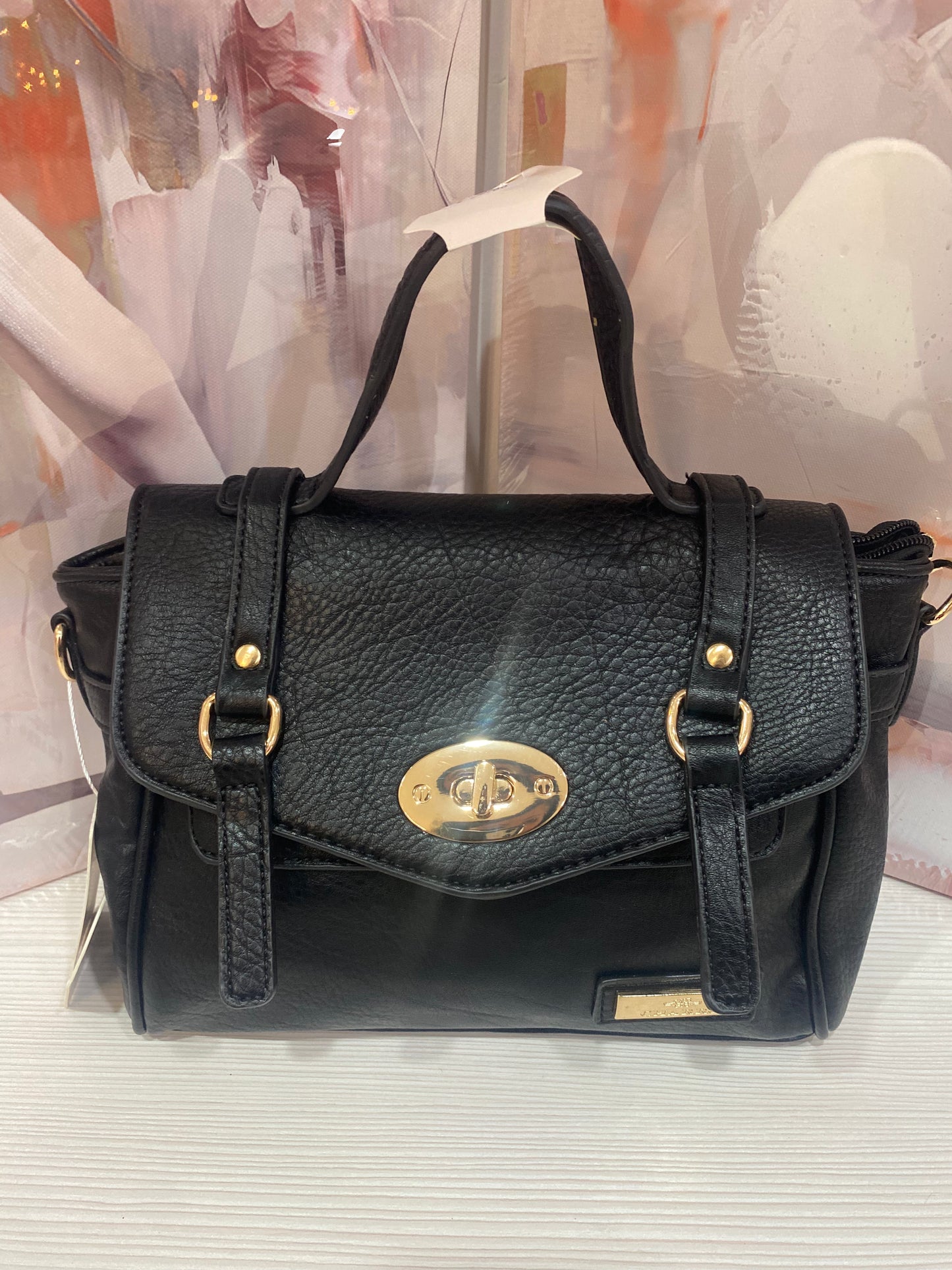 Borsa a Mano Nera Charro "Classic Chic" - Dettagli Dorati 🌟