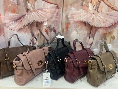 Borsa a Mano Nera Charro "Classic Chic" - Dettagli Dorati 🌟