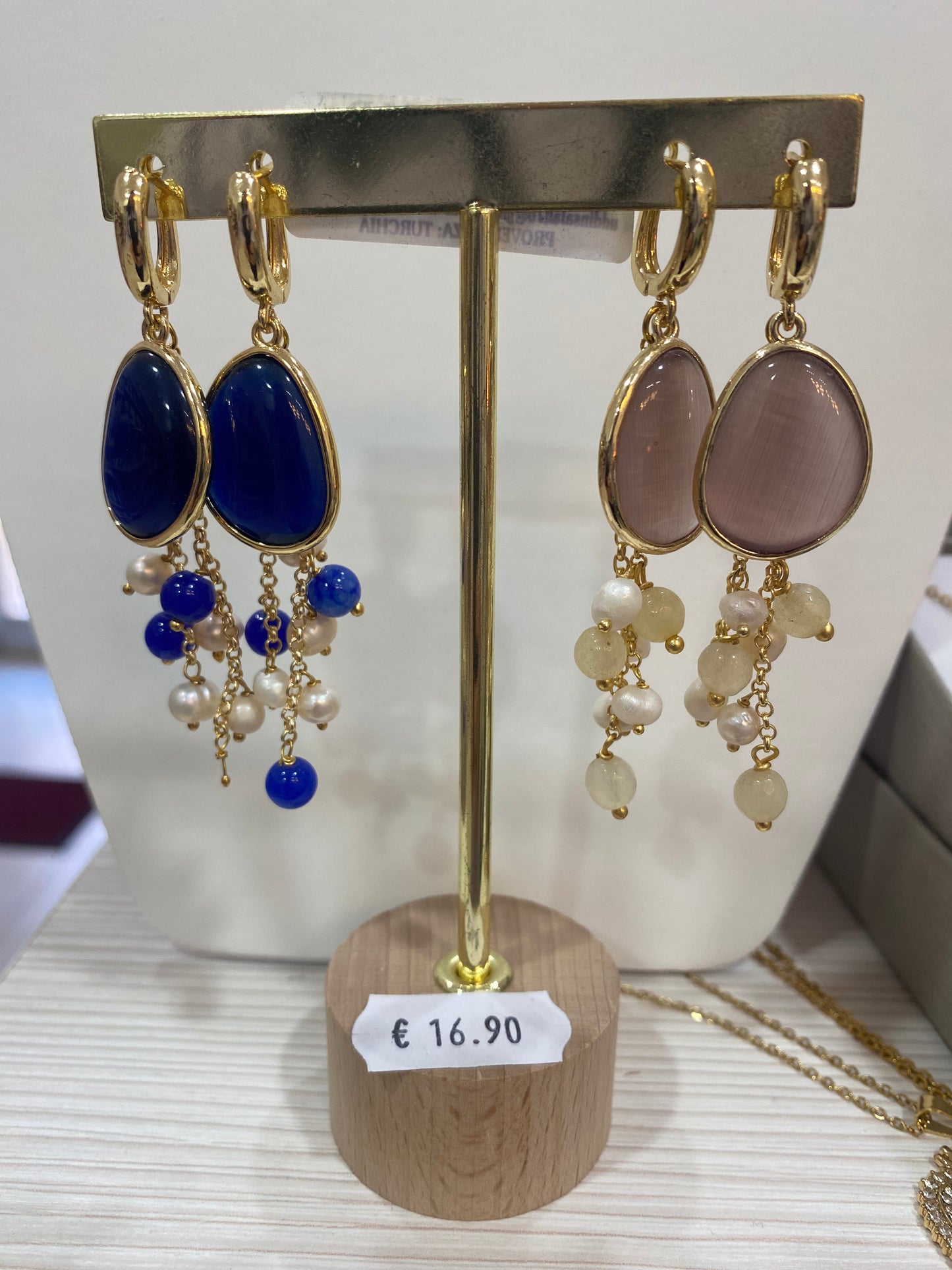 Orecchini "Cascata di Perle e Gemme"