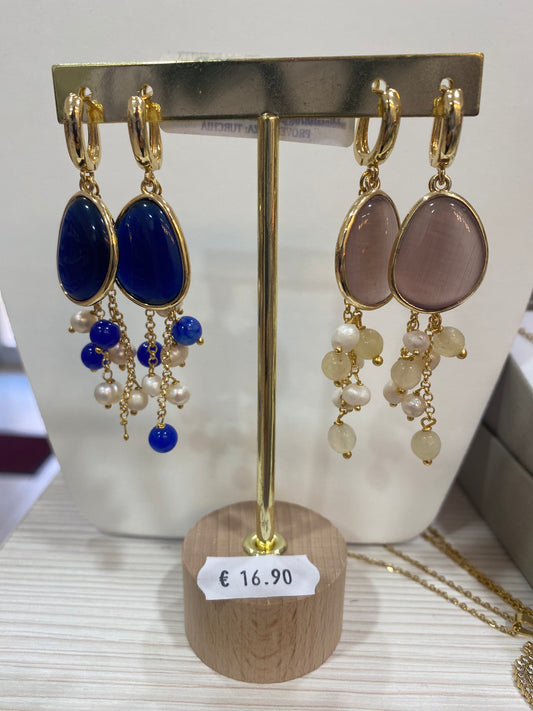 Orecchini "Cascata di Perle e Gemme"