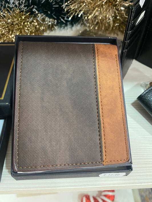 Portafoglio Uomo "Casual Chic" - Ecopelle e Dettaglio Bicolore 🤎