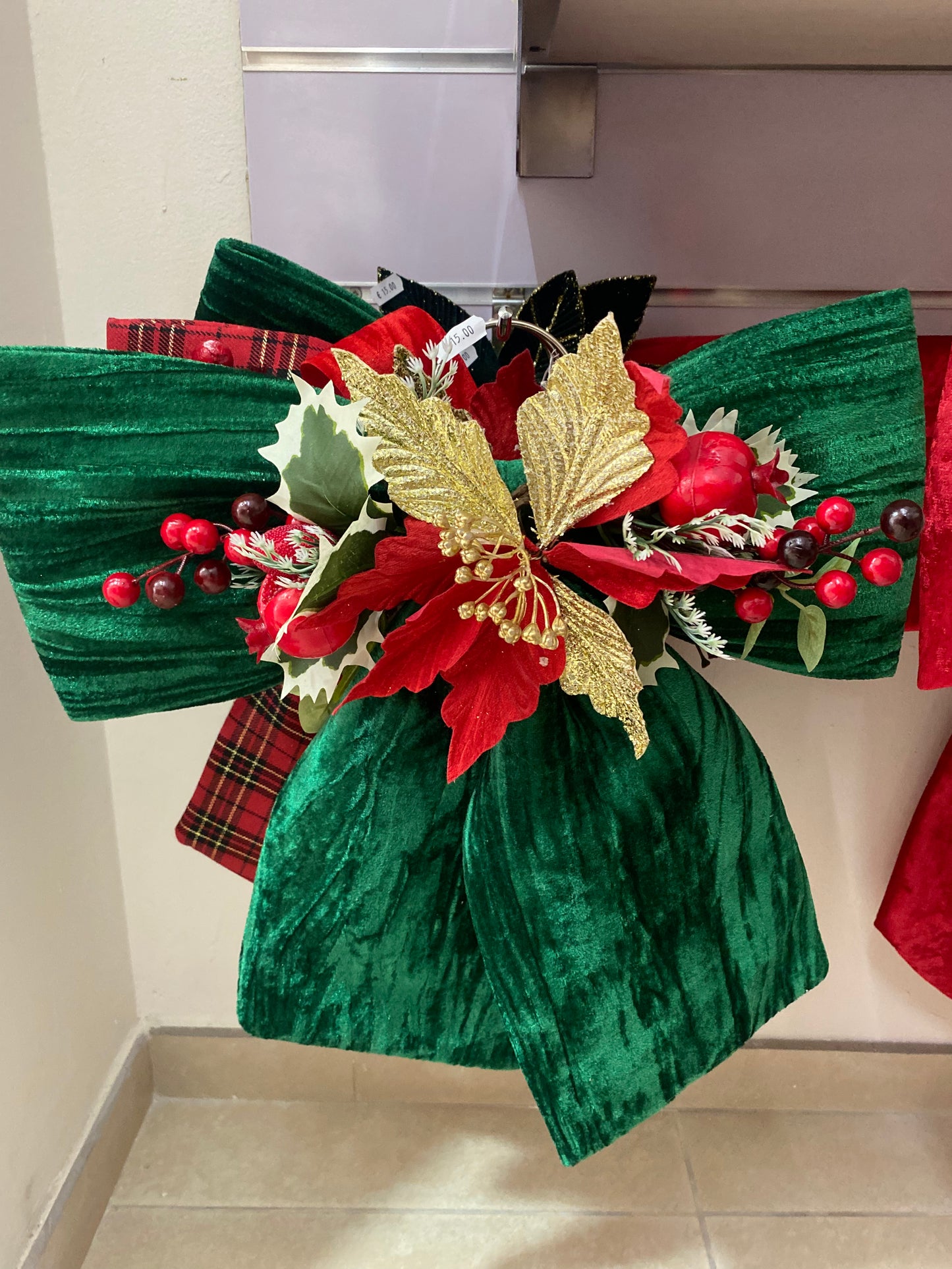 Fiocco Natalizio Scozzese Lussuoso - Realizzato a mano - Decorazione Festiva! 🎄