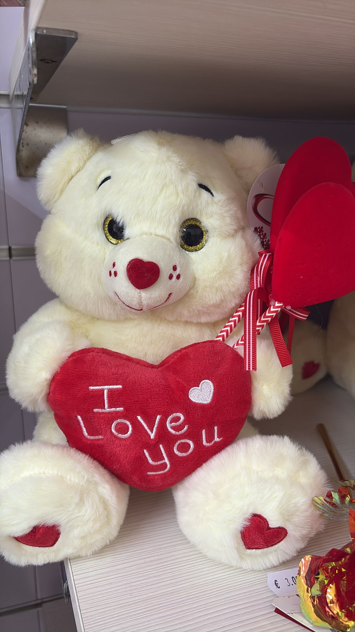 Peluche "Abbraccio d'Amore" – Orsetto con Cuore I Love You